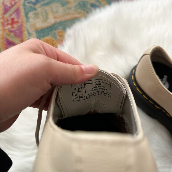 Dr. Martens 1461 II Pisa Leather Platform Shoes in Parchment Beige Size 6 - Picture 6 of 6